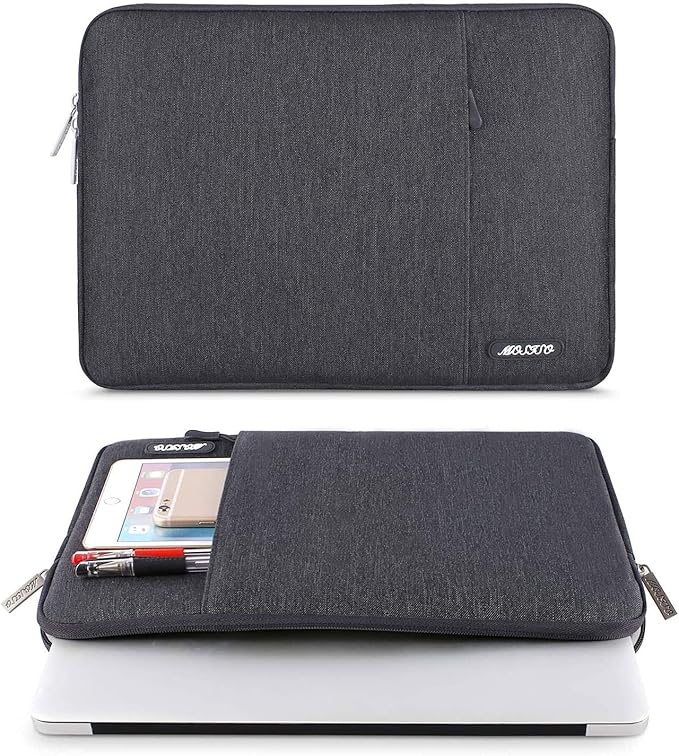 MOSISO Laptop Case 16 inch, 15-15.6 inch Laptop Sleeve Compatible with MacBook Pro 16 M5 M4 M3 M2 M1, HP Acer Dell Lenovo ASUS, Polyester Vertical Computer Sleeve Bag with Pocket, Space Gray