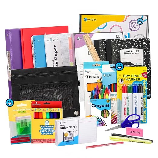 Enday 4th and 5th Grade School Supplies Kit - 79 Piece Back to School Supplies Kit, Premium Quality Kids School Supplies for Girls & Boys, Fourth & Fifth Grade Elementary School Supplies for Kids
