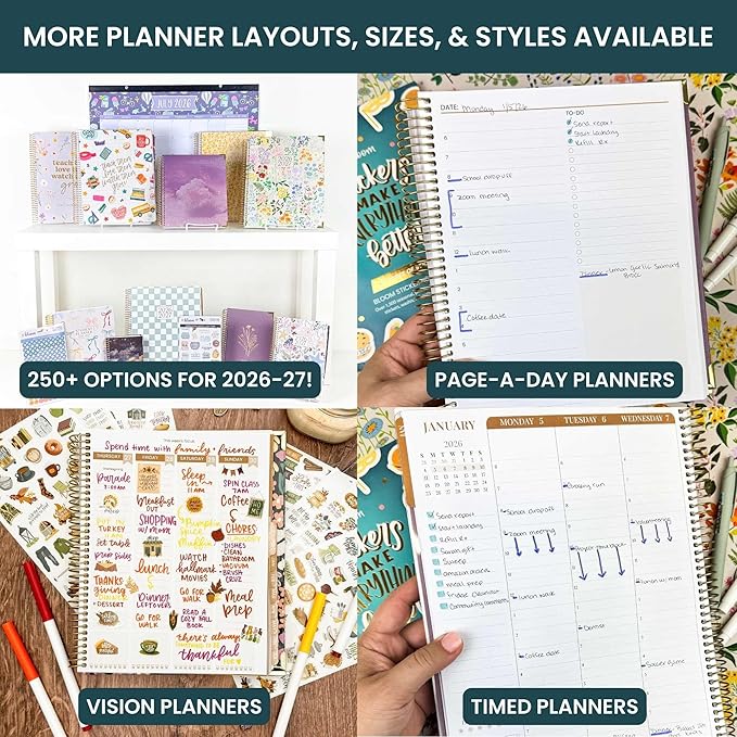 bloom daily planners 2026-2027 (8.5" x 11") Academic Year Day Planner (July 2026 - July 2027) - 13 Months Weekly & Monthly Agenda Organizer with Stickers & Tabs - Tan Leopard