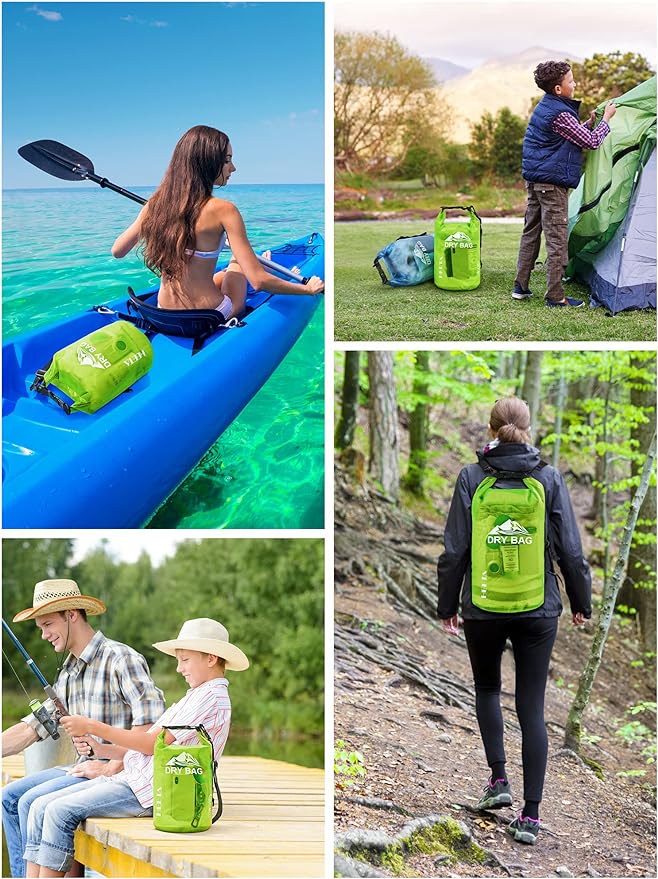 HEETA Dry Bag Waterproof Backpack with Phone Case 5L/10L/20L/30L/40L | Roll Top Lightweight Dry Storage Bag for Women Men, Travel Boating Kayaking Paddle Board Camping Beach Essentials Accessories
