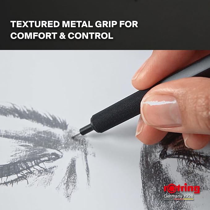 Rotring 500 Mechanical Pencil, Green Hexagonal Plastic Barrel and Non-Slip Textured Metal Grip, 0.5mm, HB Lead, 1 Count