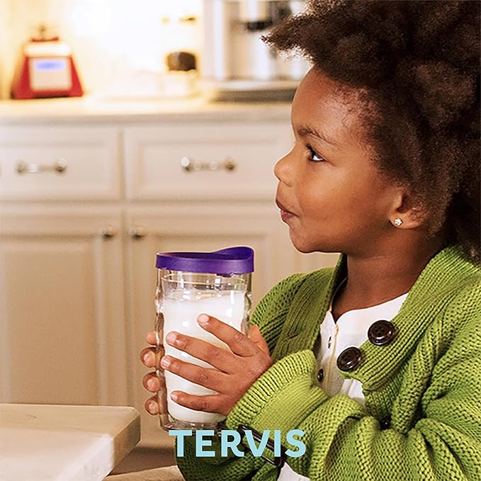 Tervis Clear & Colorful Lidded Made in USA Double Walled Insulated Tumbler Travel Cup Keeps Drinks Cold & Hot, 10oz Wavy, Fuchsia Lid