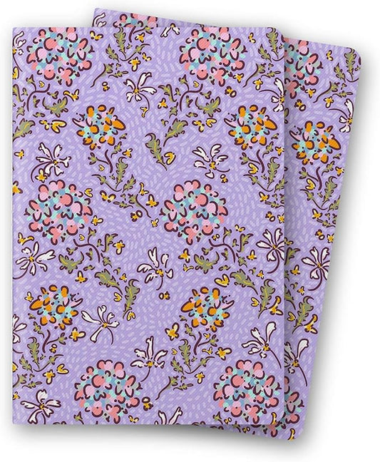 Stitched Composition Notebooks 2-Pack with Unique Art Designed Cover, A5 Lined Diary (8.2"L*5.5"W), Lay Flat Design, Thicked Paper Writes Smoothly for School and Office (Flower Ball)