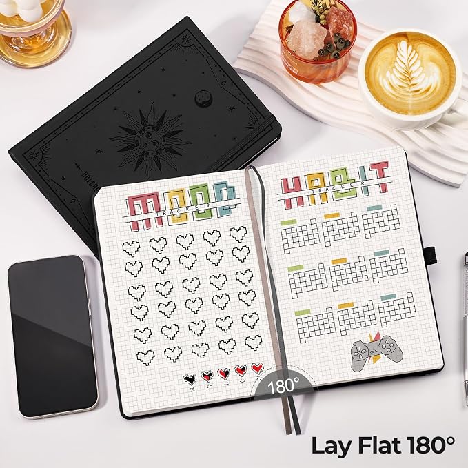 EMSHOI Graph Grid Journal Notebook, 320 Pages, A5 Size (5.7'' x 8.3'')
