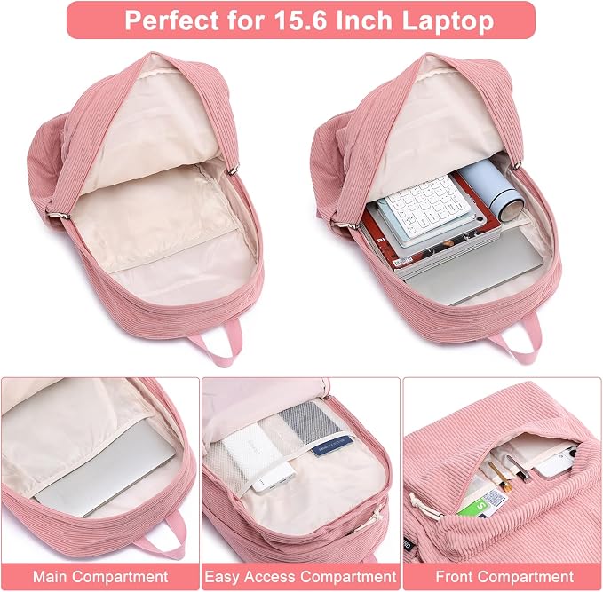ZUBOND Backpack for School Girls and Boys, Lightweight School Bookbag for Teens, College Students Women & Men, Cute Large Laptop Backpack Fits 15.6 Inch Notebook