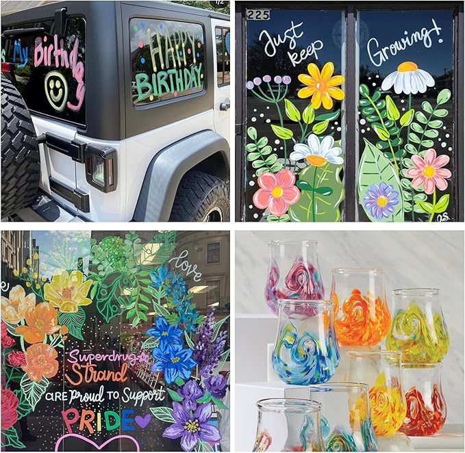 Chalk Markers Jumbo - 8 Colors Pastel Liquid Chalk Markers with 10mm 3 in 1 Thick Wide Nib Wet & Dry Erase Pens for Blackboard Chalkboard Whiteboard Glass Window Cars Mirror