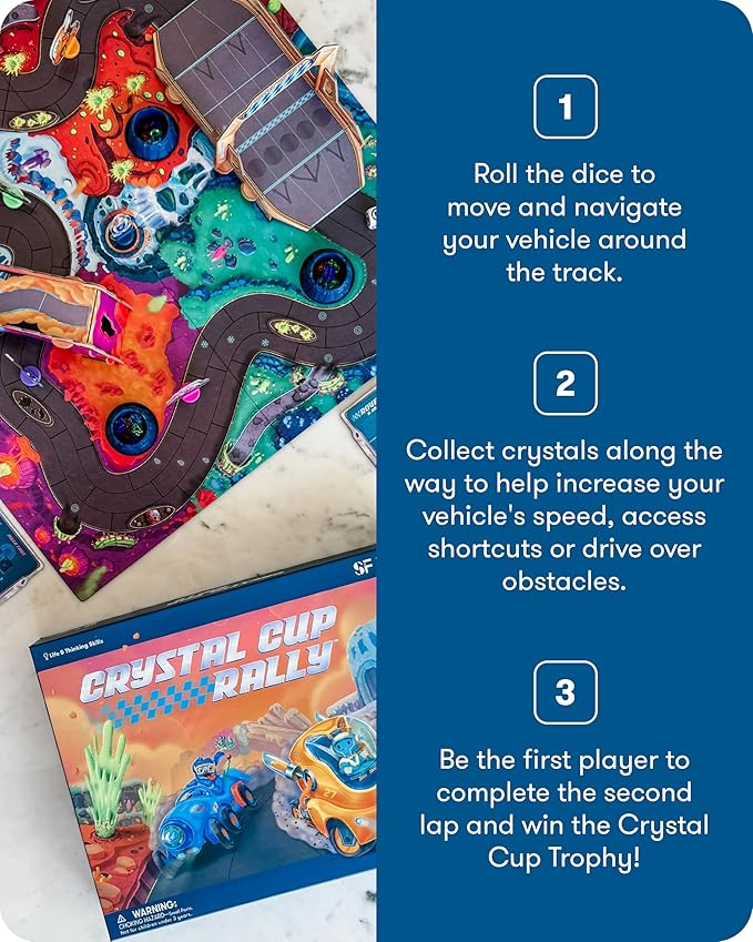 SimplyFun Crystal Cup Rally - Educational Kids Game - Develops Reasoning Skills, Planning, & Strategic Thinking - 2-5 Players, Ages 7 & Up