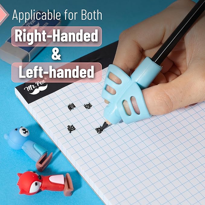 Mr. Pen- Pencil Grips for Kids Handwriting, 20 PCS (10 Finger Grips+10 Clips), Pencil Holder, Grippers, Pen Grip