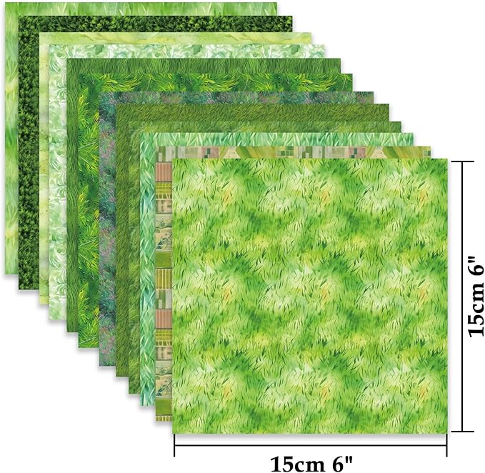 Scrapbook Paper,24 Sheets 6"x 6" Vintage Scrapbook Supplies,Single-Sided Pattern Decorative Cardstock Paper for Junk Journal,Card Making,DIY Album, Art Journaling,Decoupage Craft,Green Grassland