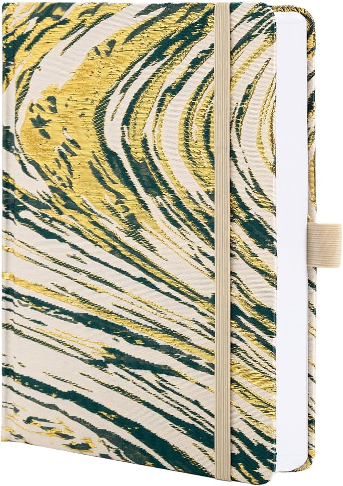 MGGAO Dotted Journal Notebook, A5 Fabric Journal for Women Men