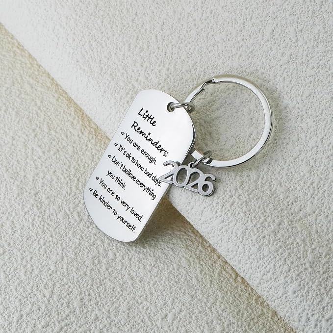 School Supplies for High School Students Back to Shcool Supplies for Teen Girls Boys First Day of School Inspirational Christmas Birthday Gift for Daughter Son Little Reminders Mental Health Keychain