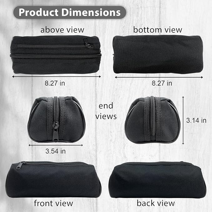 Fashion Stationery Black Pencil Case, Large Capacity, 2 Compartments