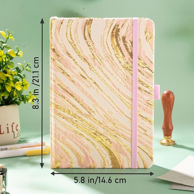 MGGAO Lined Journal Notebook, A5 Fabric Journal for Women Men
