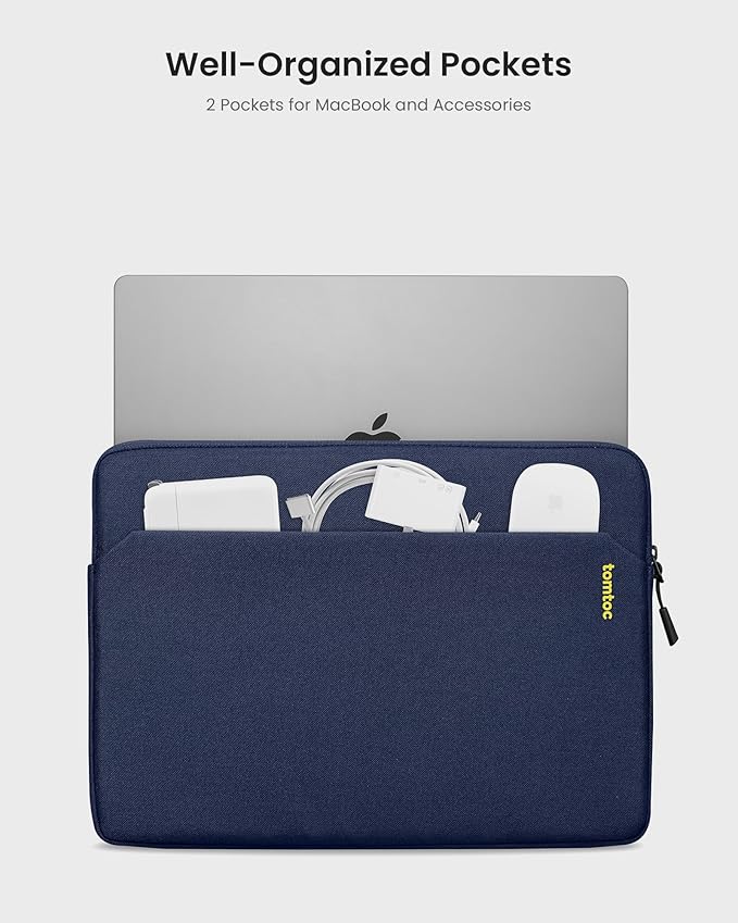tomtoc Slim Laptop Sleeve for 15-inch 2026 New MacBook Air M5/A3448, M4/A3241, M3/M2, 15 Inch Microsoft Surface Laptop AI PC/7/6, Dell XPS 15 Plus, Recycled Water-Resistant Protective Case Bag