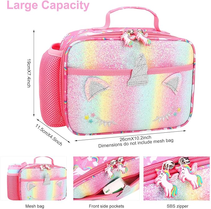 RHCPFOVR Kids Lunch Bag - Insulated Lunch Box for Boys Girls,Washable Lunch Bag and Reusable Toddler Leak-proof Lunchbox for School and Daycare