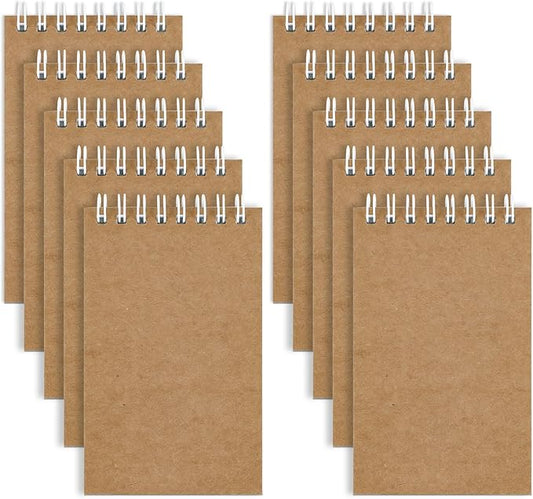 Hooqict 10 Pack Small Pocket Notebook Mini Notebooks Bulk Small 3x5 Spiral Notepads with Lined Pages, Memo Note Pads for Kids, Work, Office, School, 50 Sheets/100 Pages