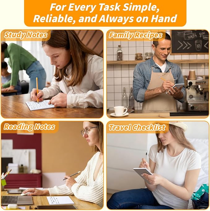 Note Pads 4x6, 36 Pack Small NotePads, Server Pads, Scratch Pads 4x6, Memo Pads White Paper, 50 Sheets per Blank Note Pads 4 x 6, Mini Writing Pads Pocket Notepads for Office School Home Supplies