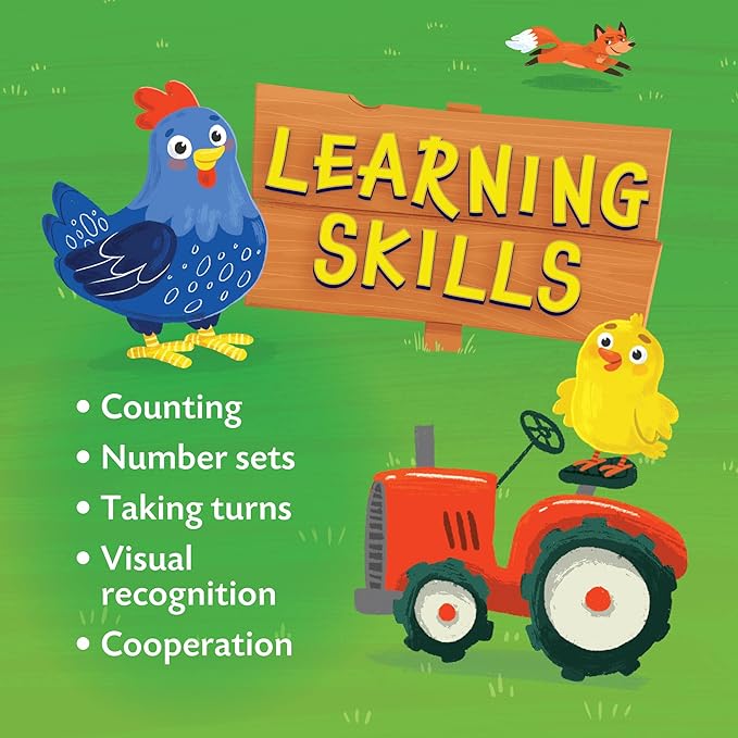 Peaceable Kingdom Count Your Chickens Award Winning Cooperative Counting Game for 2 to 4 Kids Ages 3+ - Premium Play Edition