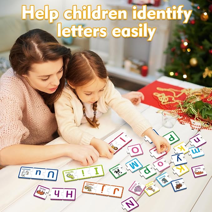 Kasfalci Alphabet Puzzle Flash Cards, 78PCS ABC Flashcards for Kids, Alphabet Learning Toys for Toddlers, Matching Letter Game Gifts, Preschool Kindergarten Activities Classroom Must Haves