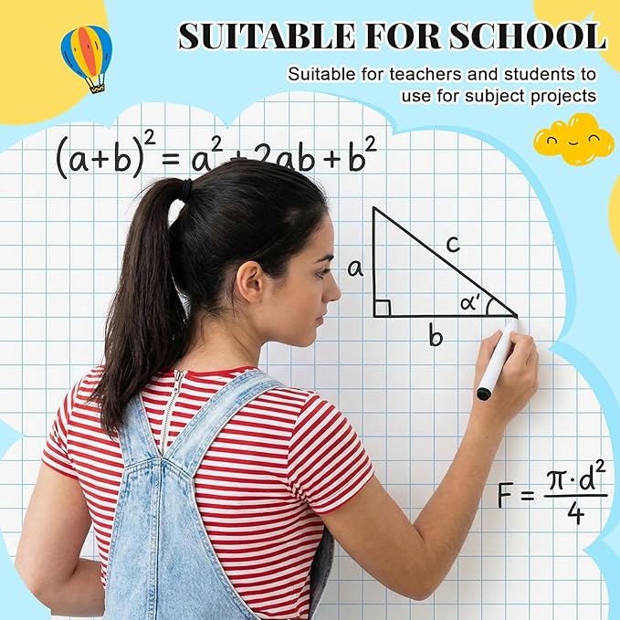 Jetec 1 Roll Large Grid Graph Paper Roll 1'' Grid 33.9 Inch x 98ft Sewing Pattern Paper for Back to School Classroom Teaching Drafting Supplies Kids Students Gifts
