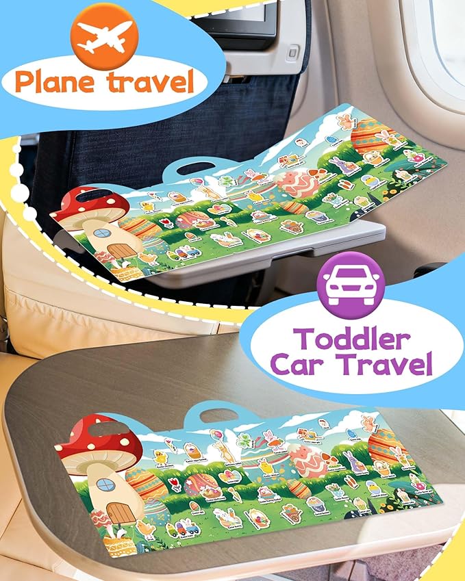 Benresive Reusable Sticker Book for Toddlers, Travel Stickers for Kids, Toddler Crafts Activities Toys, Birthday Gifts for Boys & Girls - Easter