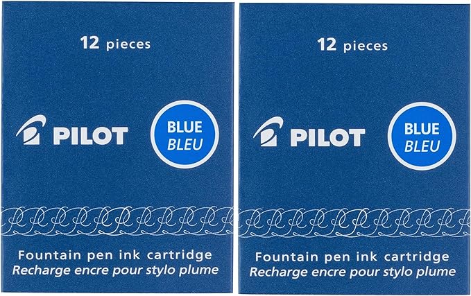 Pilot Namiki IC100 Fountain Pen Ink Cartridge, Blue, 12 Cartridges per Pack (Pack of 2)