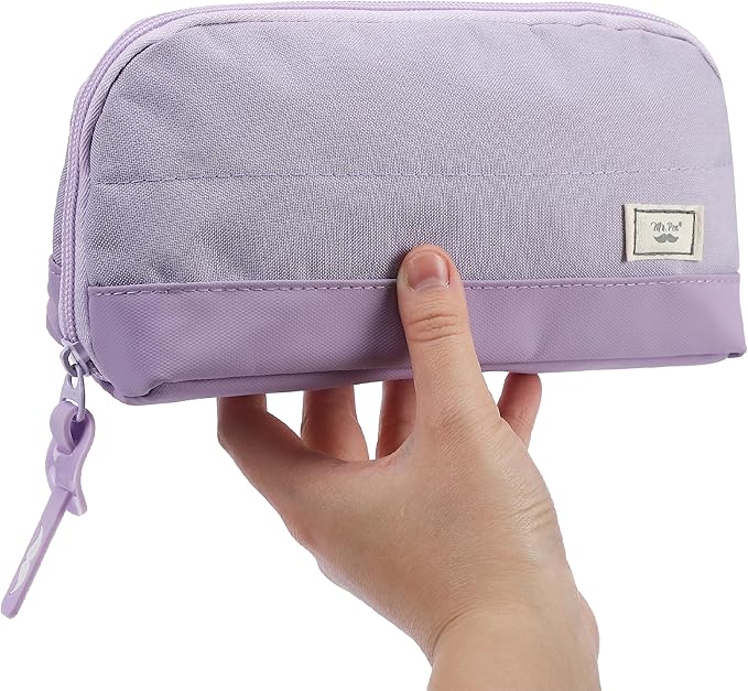 Mr. Pen- Fabric Pencil Case Pouch, Purple, Triangular Shape Pencil Pouch