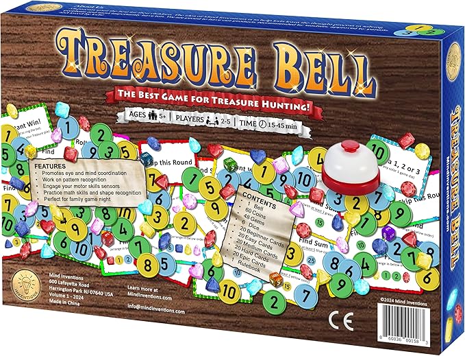 Mind Inventions Treasure Bell | Best Math Game for Kids | Ages 5+ | 2-5 Players | 15-45min Playtime