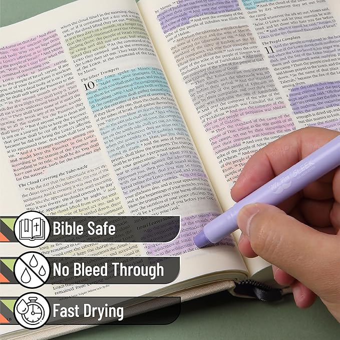 Mr. Pen- No Bleed Gel Highlighters, Ethereal Pastel, 14 Pack, Bible Highlighters and Pens No Bleed, Bible Markers for Study, Journaling, School Supplies and Accessories