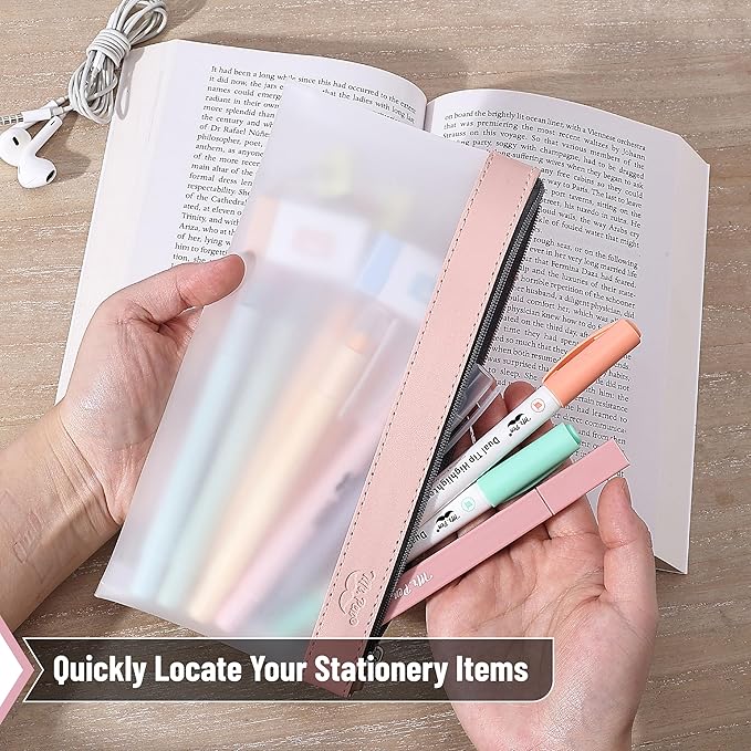 Mr. Pen- Clear Pencil Pouch, 8.50"x4.25", 3 Pack, Durable TPU Material, Medium Water-Resistant Pencil Bags with Smooth Zipper, Multipurpose Clear Pouch for Stationery, School, Office, Travel Supplies