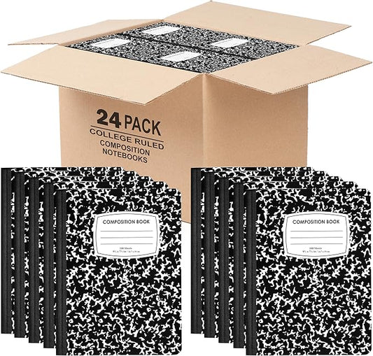 Composition Notebook College Ruled Composition Notebooks Bulk Marble College Ruled Notebook Hard Cover 100 sheets, 200 Pages 9.75” x 7.25”
