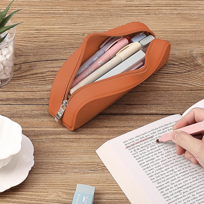 Mr. Pen- Silicone Pencil Case, Aesthetic Pencil Bag for Women, Makeup Pouch, Multifunctional Pouch for Stationery, Cosmetics and Electrical Goods Storage
