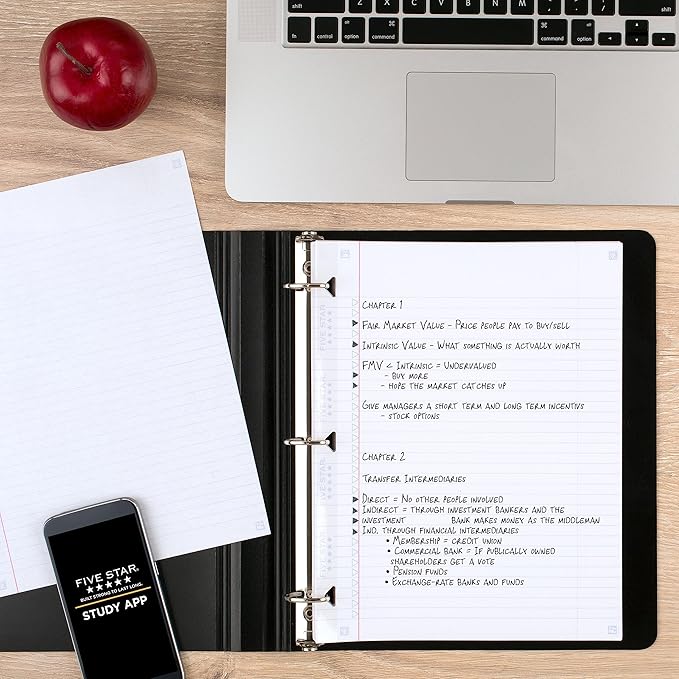 Five Star Loose Leaf Paper + Study App, 4 Pack, Notebook Paper, College Ruled Filler Paper, Reinforced, 8.5 x 11, 80 Sheets per Pack (170024-ECM)