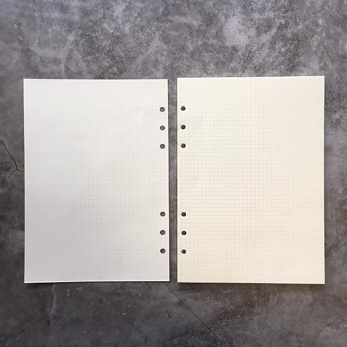 Zelten Refills/Loose Leaves for A5 Cover Ring Binder/Personal Organizer/Planner(A5 6 Holes, Grid Graph)