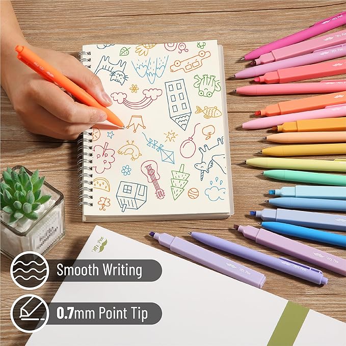 Mr. Pen- Aesthetic Highlighters and Gel Pens, 20 Pack, Pastel Colors Bible Highlighters No Bleed, Fine Point 0.7mm Gel Pens, Fast Dry and No Smear for Bible Journaling, Planner, School Supplies