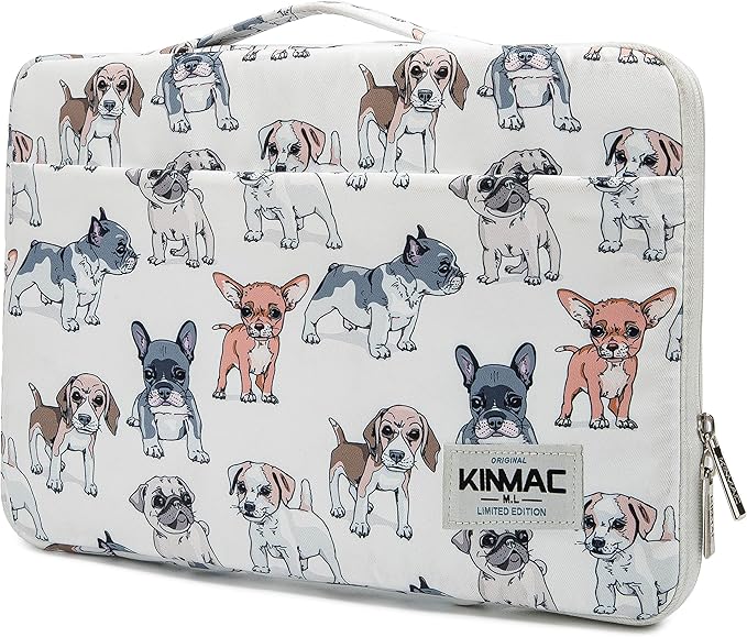 Kinmac 360° Protective Laptop Sleeve Case Bag Cover with Handle for MacBook Air 15 inch,15 inch-15.6 inch HP,Lenovo,Dell,ASUS,Acer Notebook Computer (Dogs)