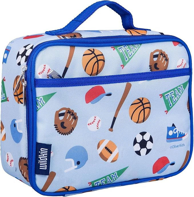 Wildkin Kids Insulated Lunch Box, Keeps Food Hot or Cold, BPA-Free with Mesh Pockets & Easy-Clean Lining – Ideal for School, Travel & Daycare – Game On