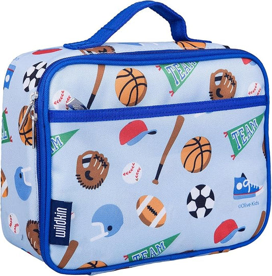 Wildkin Kids Insulated Lunch Box, Keeps Food Hot or Cold, BPA-Free with Mesh Pockets & Easy-Clean Lining – Ideal for School, Travel & Daycare – Game On