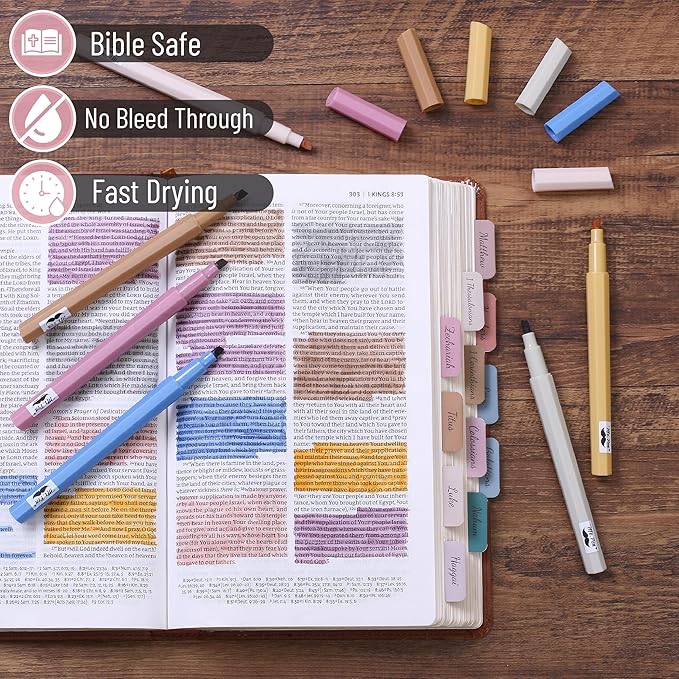 Mr. Pen- Aesthetic Highlighters No Bleed, 6 Pack, Chisel Tip, Cute Bible Highlighters Assorted Colors for Journaling, Highlighting, Underlining, Fast Dry, Back to School Supplies