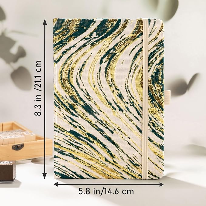 MGGAO Lined Journal Notebook, A5 Fabric Journal for Women Men