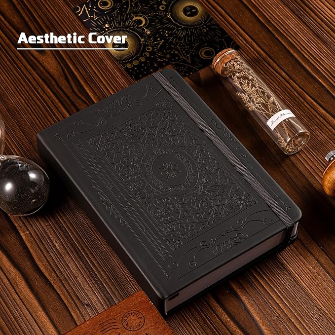 TIEFOSSI Dotted Journal Notebook, 160gsm 190 Numbered Thick Paper, A5 Hardcover Dotted Grid Diary for Women Men Work Writing, Journaling, Drawing, 5.8 x 8.3 in
