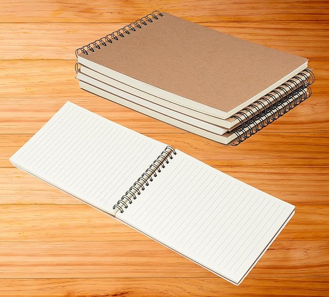 K-Kraft Steno Notebooks Kraft Paper Covers (Four 5 x 7 Notepads) 80 sheets each