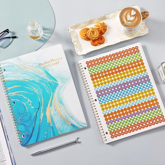 Student Planner 2026-2027, July 2026 to June 2027, 9" x 11", Monthly and Weekly School Planner 2026-2027, Stickers, Perfect Organizer - Blue