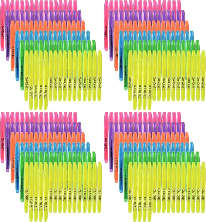 coruscant Highlighter - 400 pack color highlighter, color transparent visible fluorescent pen shell, wide chisel point mark, fluorescent pen, school, office