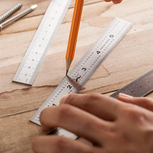 Mr. Pen- Machinist Ruler, 3 Pack, 6 Inch, Stainless Steel Metric & Imperial, Precision Measuring Tool, 1/64, 1/32 Graduation for Engineering, Carpentry, Drafting, Office, School