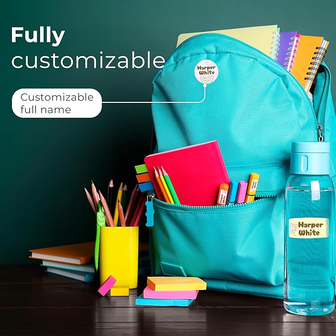 EGD Personalized Name Tag Stickers for Kids (130+ Pack) | Butterfly Waterproof Labels for School Supplies, Bottles & Lunch Boxes | Custom Vinyl Name Labels for Clothing, Toys & More (D. Butterflies)