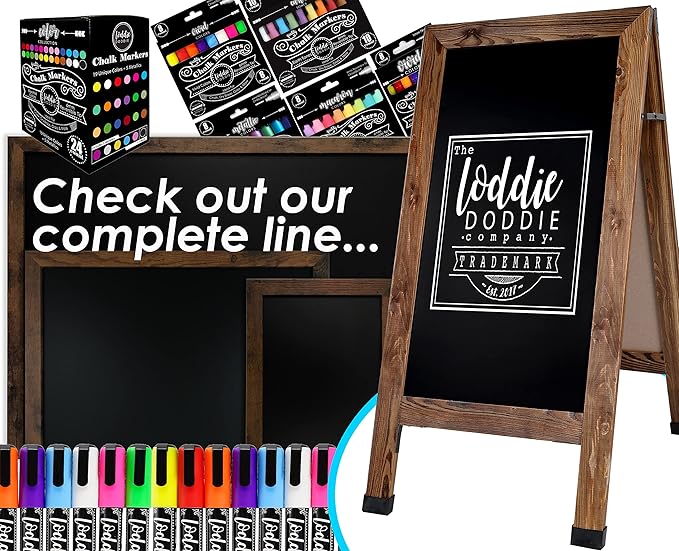 Loddie Doddie Magnetic Dry Erase Board for Wall - 18 x 24 in, Rustic Frame - Easy-Clean Whiteboard Surface - Built-in Marker Tray & Whiteboard Accessories - Magnet Board for Notes & Photos