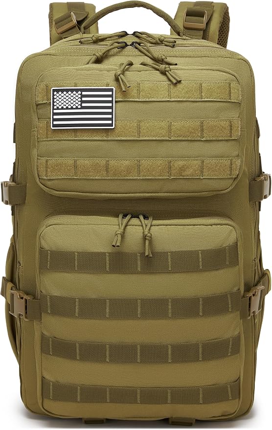 Wotony Military Tactical Backpack for Men Waterproof Daypack 3 Day Assault Pack Molle Bag with Water Bottle Holder