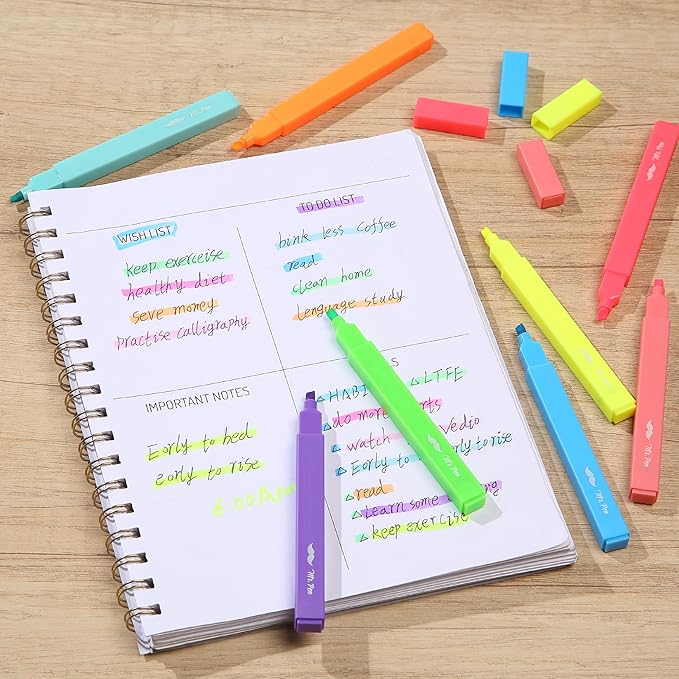 Mr. Pen- Aesthetic Highlighters No Bleed, 8 Pack, Vibrant Colors, Chisel Tip, Cute Highlighters Assorted Colors for Journaling, Highlighting, Underlining, Fast Dry, Back to School Supplies