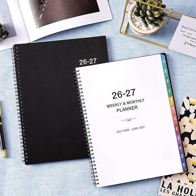 Planner 2026-2027 - Weekly Monthly Planner from July 2026 to June 2027, Academic Planner 2026-2027 with Spiral Bound, 8.5'' x 11''